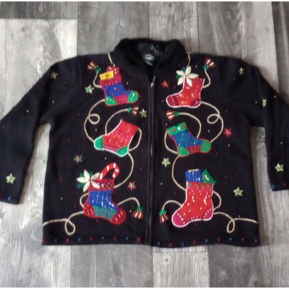 Designers Studio Originals Women's Size Large Zipper Up Cardigan - Vintage - Picture 3 of 8